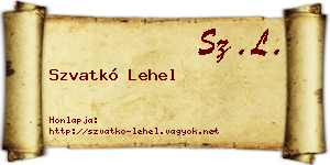 Szvatkó Lehel névjegykártya
